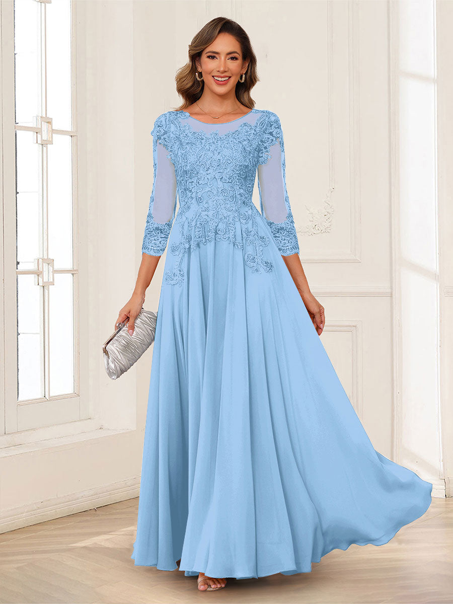 Dorothea June Sky Blue side view mother of the bride dress