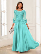 Dorothea June Pool Blue back view mother of the bride dress