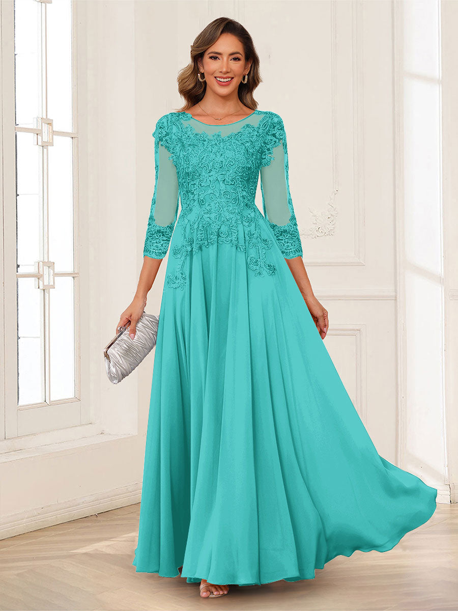 Dorothea June Turquoise back view mother of the bride dress