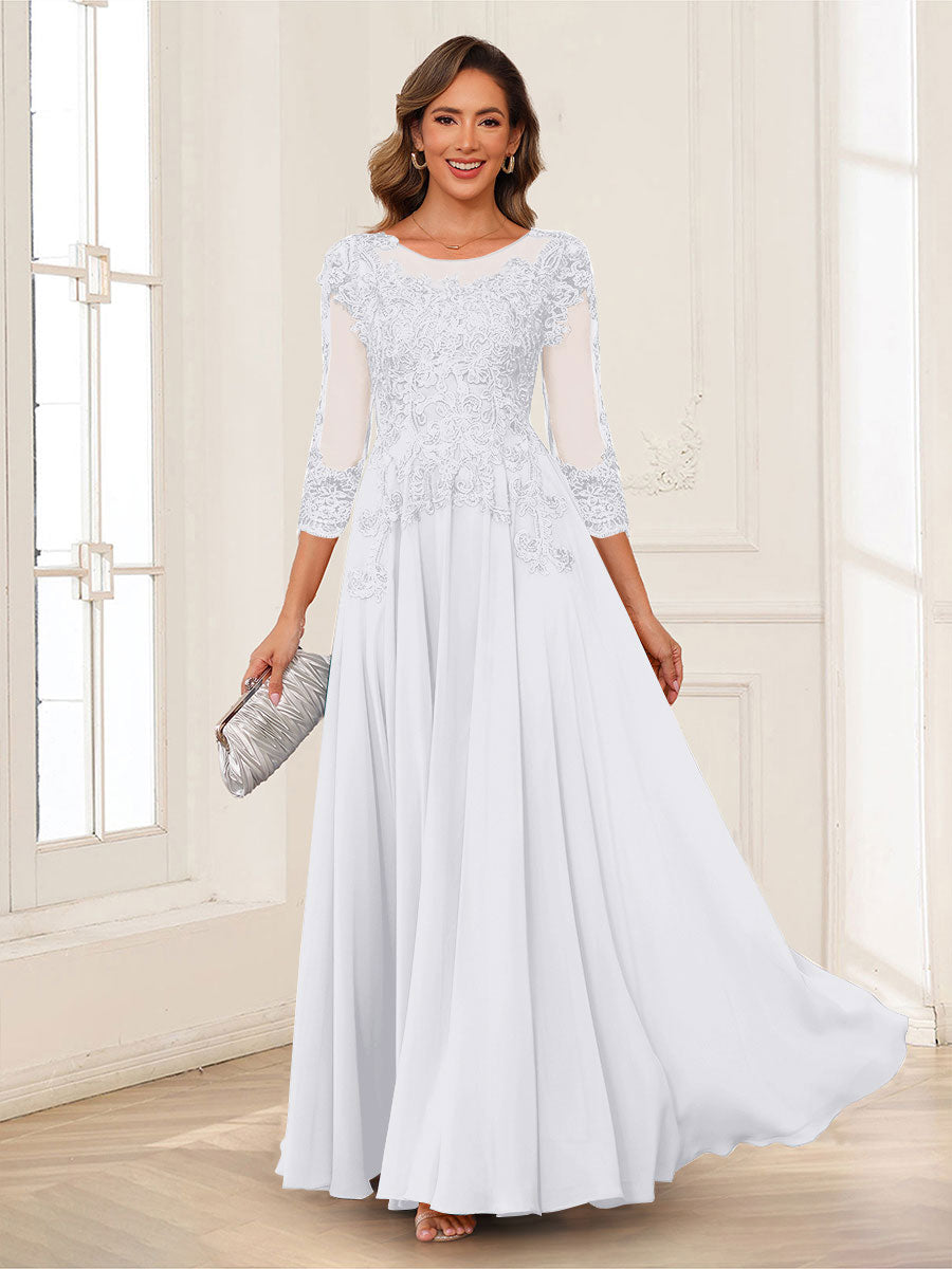 Dorothea June White front view mother of the bride dress