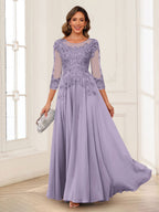 Dorothea June Wisteria back view mother of the bride dress