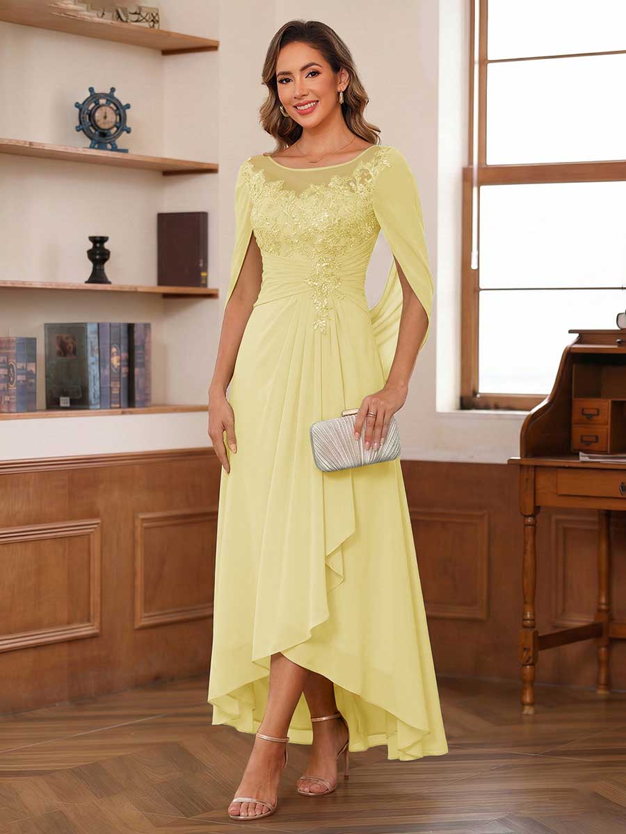 Camille daffodil front view mother of the bride dress