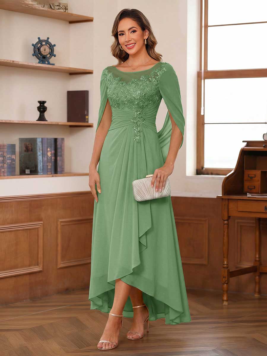 Camille sage green alternate front view 2 mother of the bride dress
