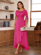 Theodora Belle Hot Pink front view mother of the bride dress