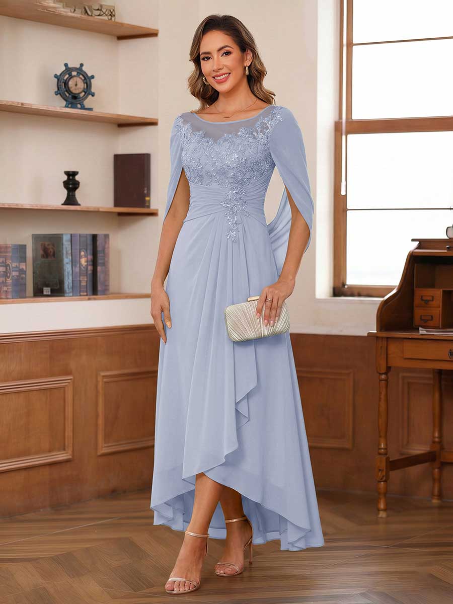Theodora Belle Lavender front view mother of the bride dress