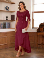 Camille burgundy alternate front view 2 mother of the bride dress