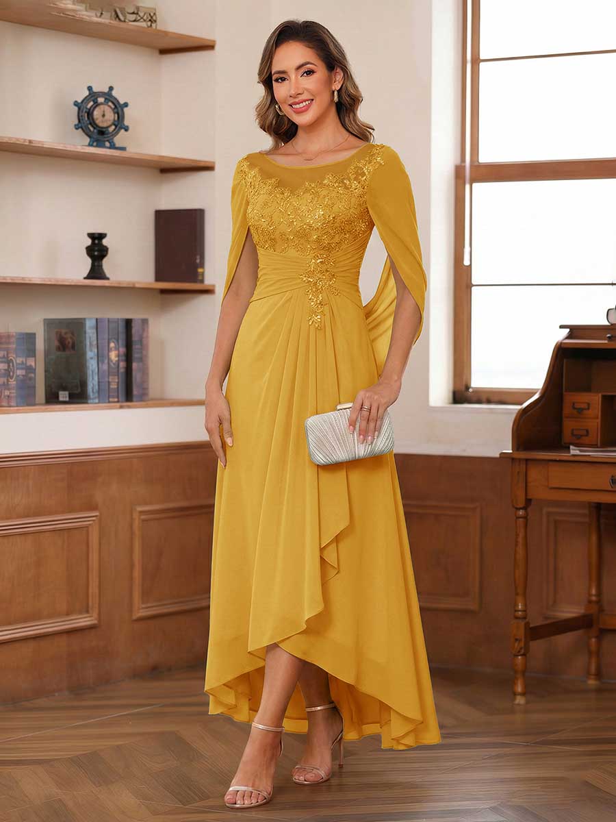 Camille gold alternate front view 2 mother of the bride dress