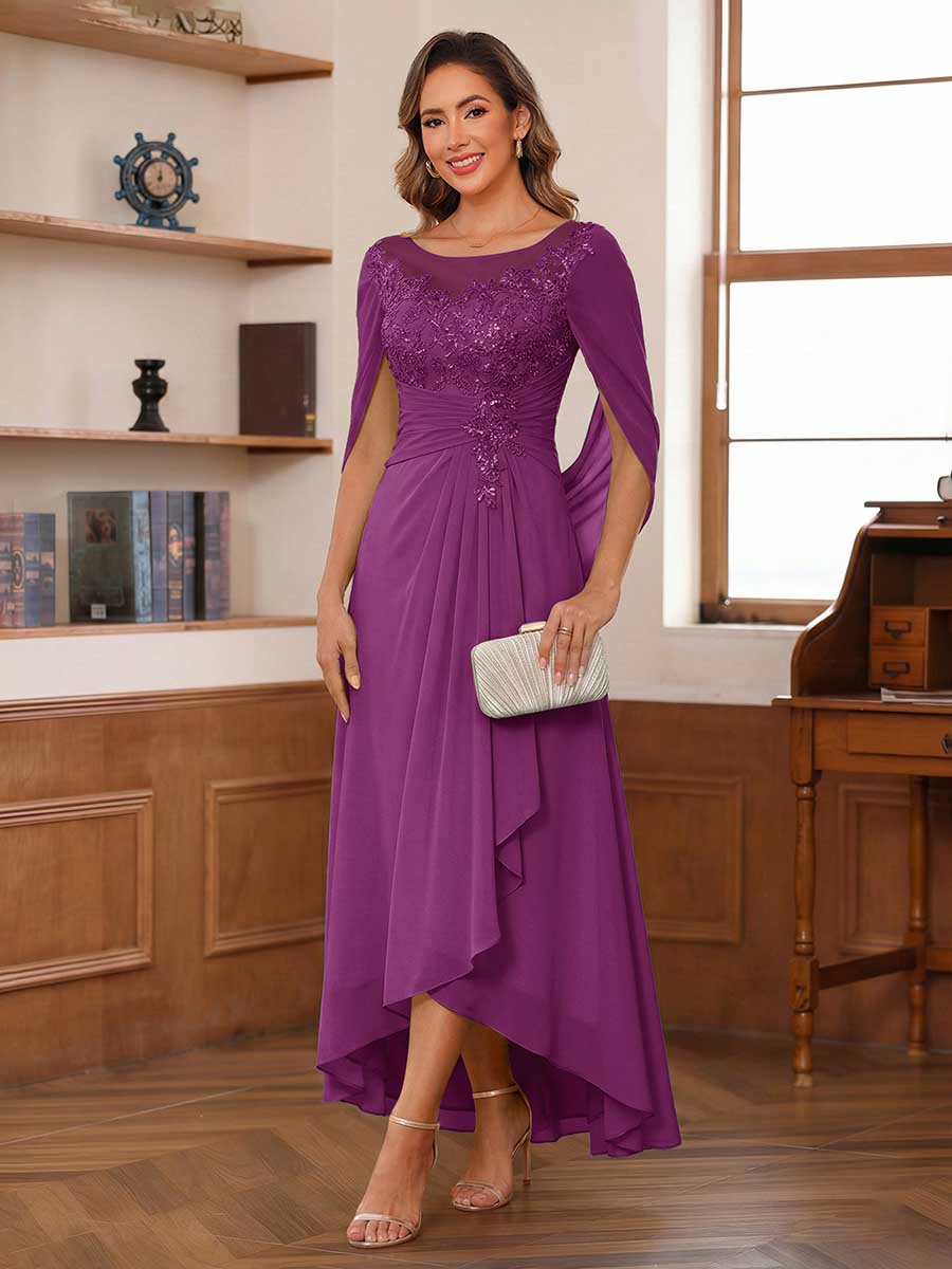 Camille orchid front view mother of the bride dress