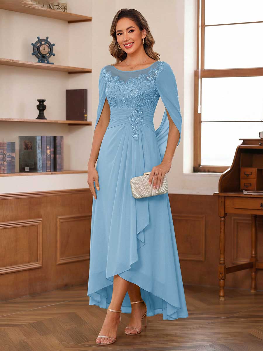Camille sky blue alternate front view 3 mother of the bride dress