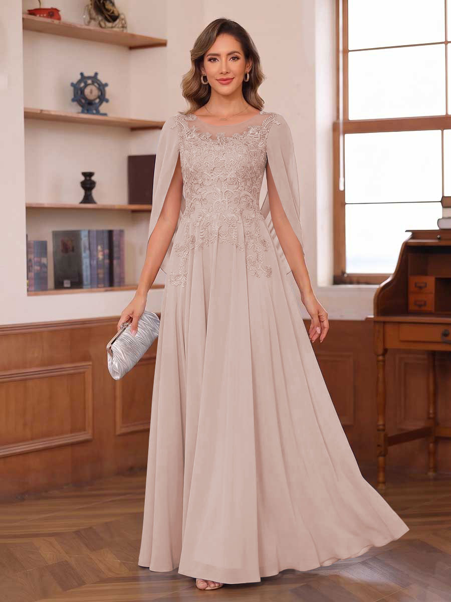 Dahlia blush front view mother of the bride dress