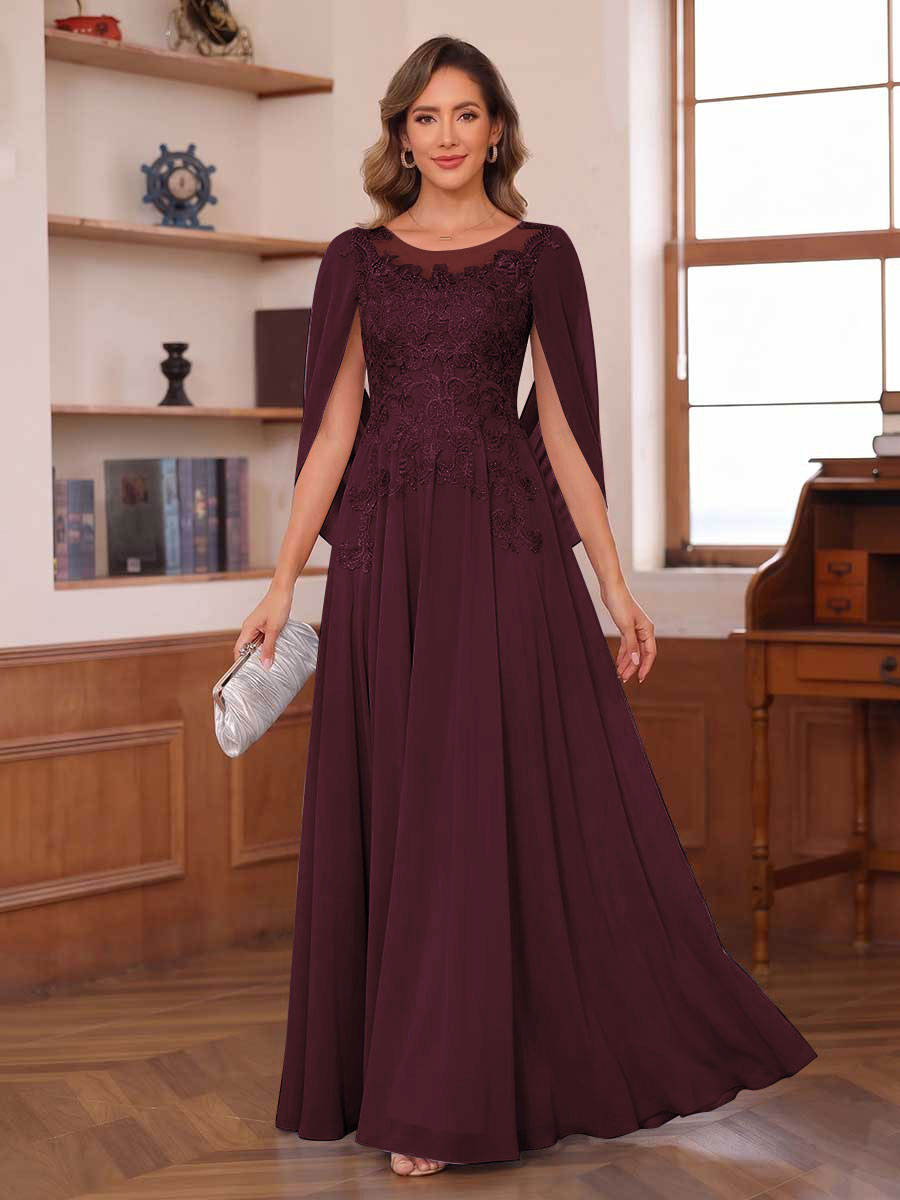 Seren Faye Burgundy front view mother of the bride dress