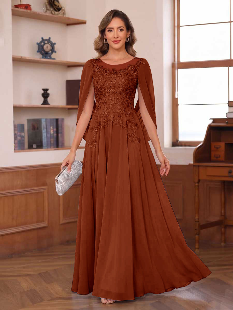 Dahlia burnt orange front view mother of the bride dress
