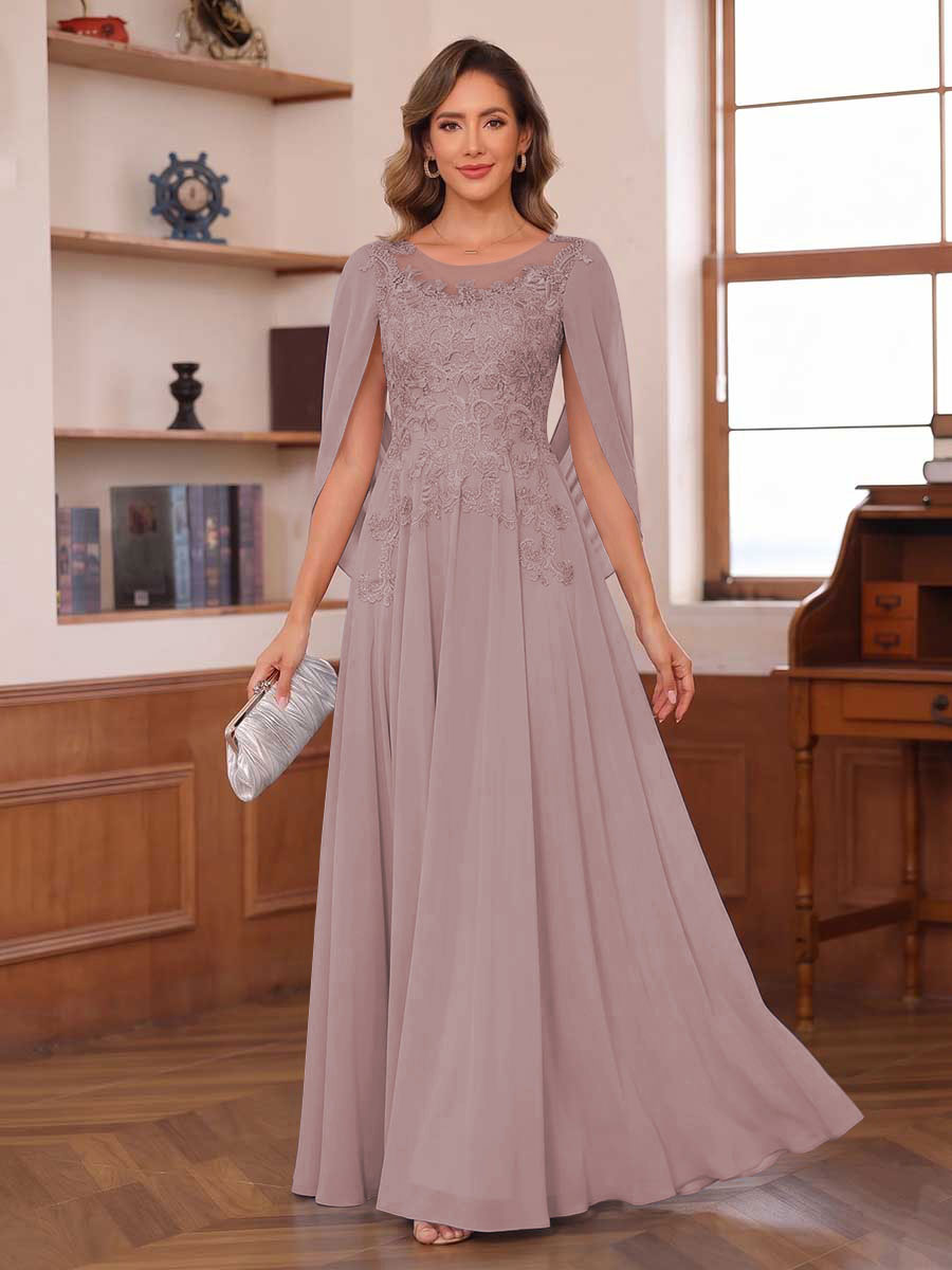 Seren Faye Dusty Rose front view mother of the bride dress