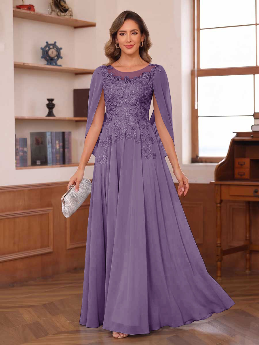 Dahlia wisteria front view mother of the bride dress