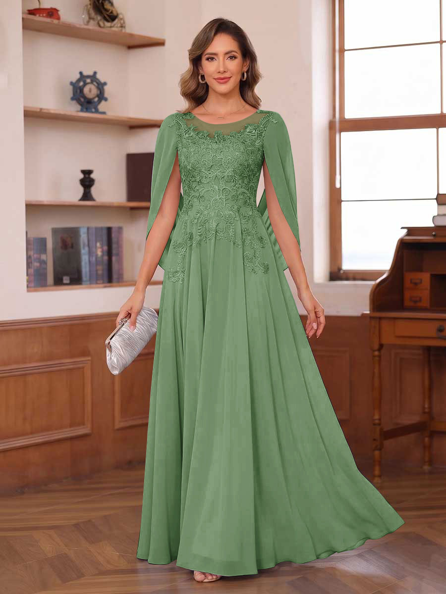 Dahlia sage green front view mother of the bride dress