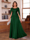 Seren Faye Emerald front view mother of the bride dress