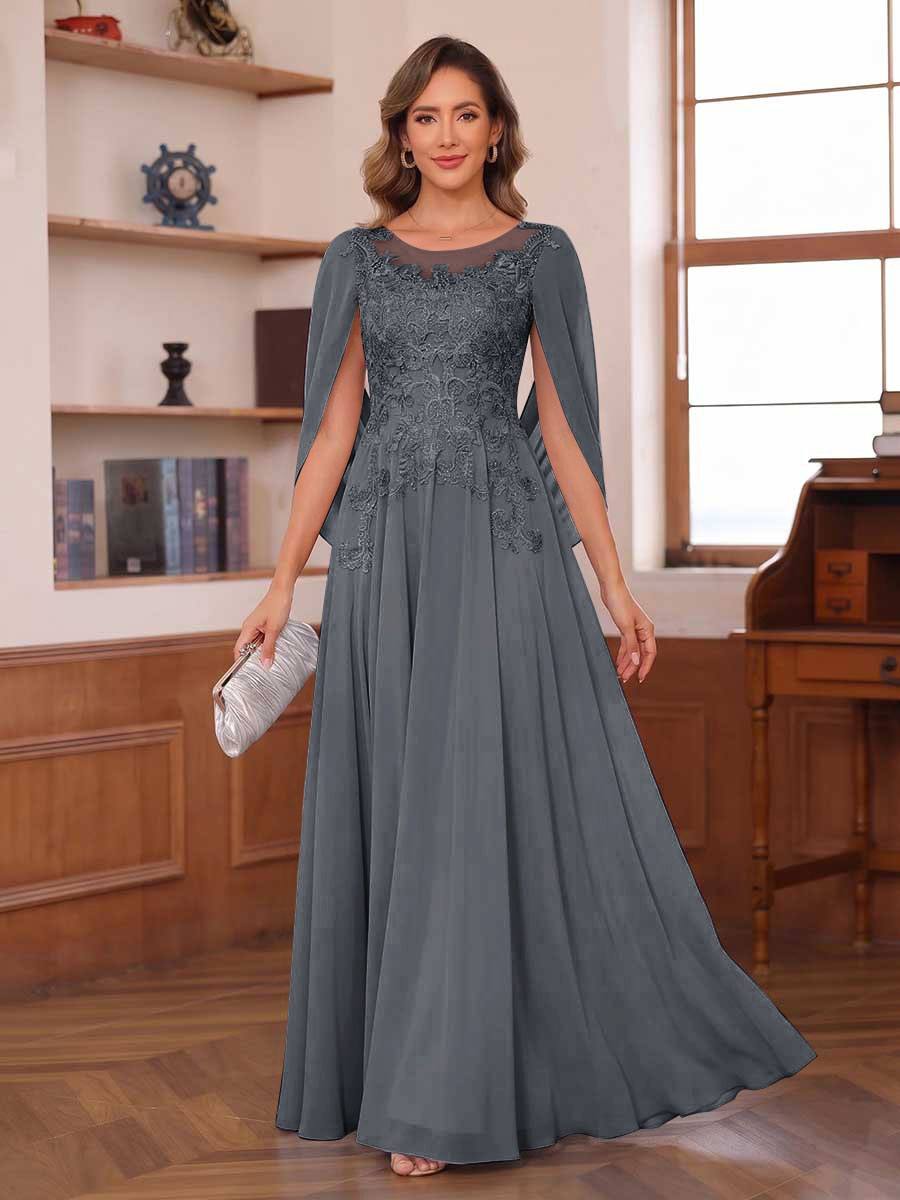 Dahlia grey front view mother of the bride dress