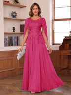 Dahlia hot pink alternate front view 2 mother of the bride dress