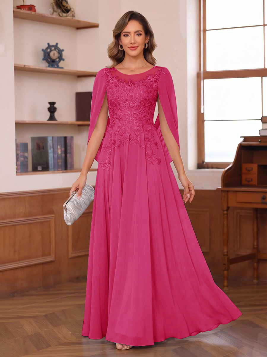 Seren Faye Hot Pink front view mother of the bride dress