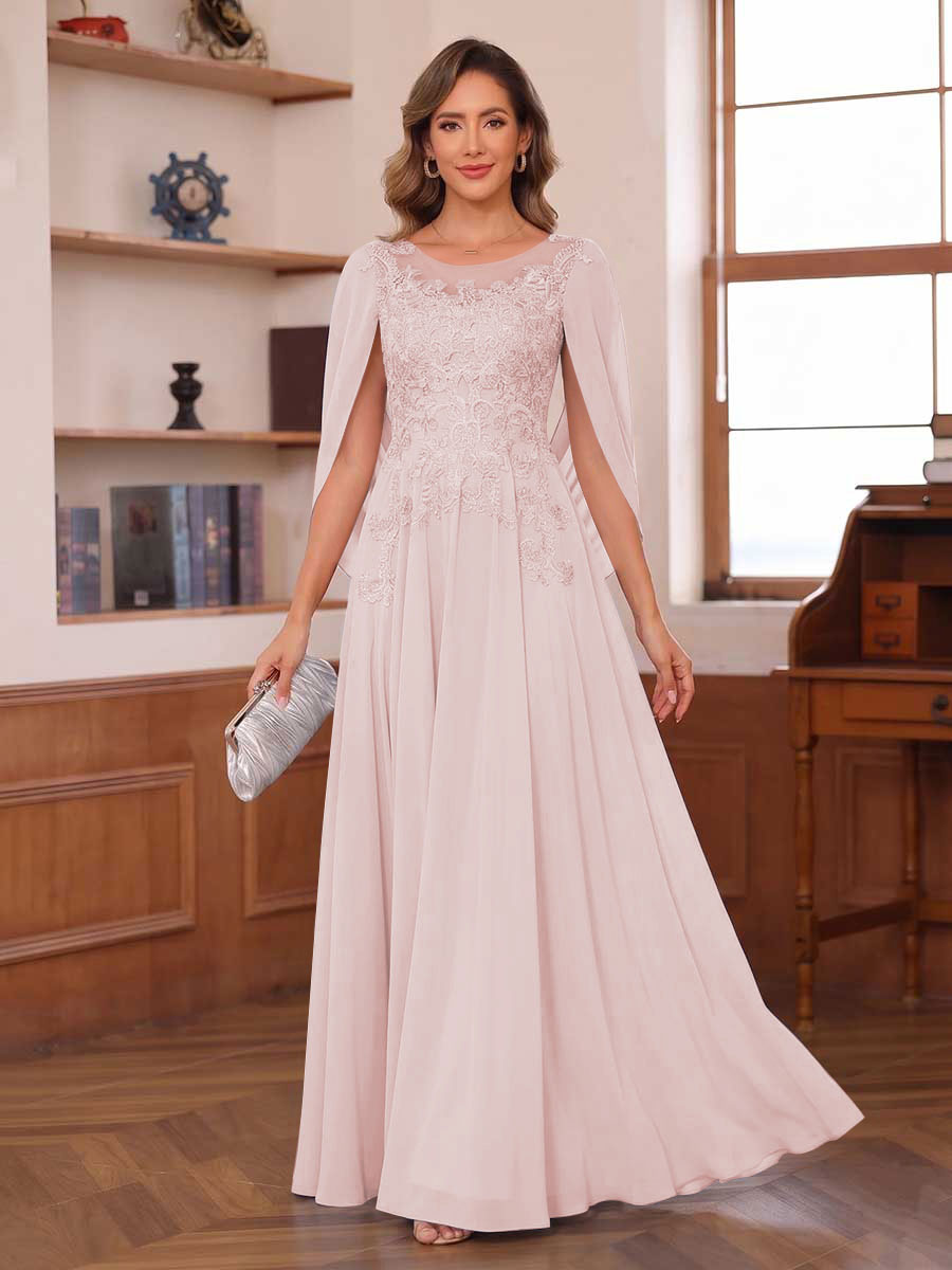 Dahlia pearl pink front view mother of the bride dress