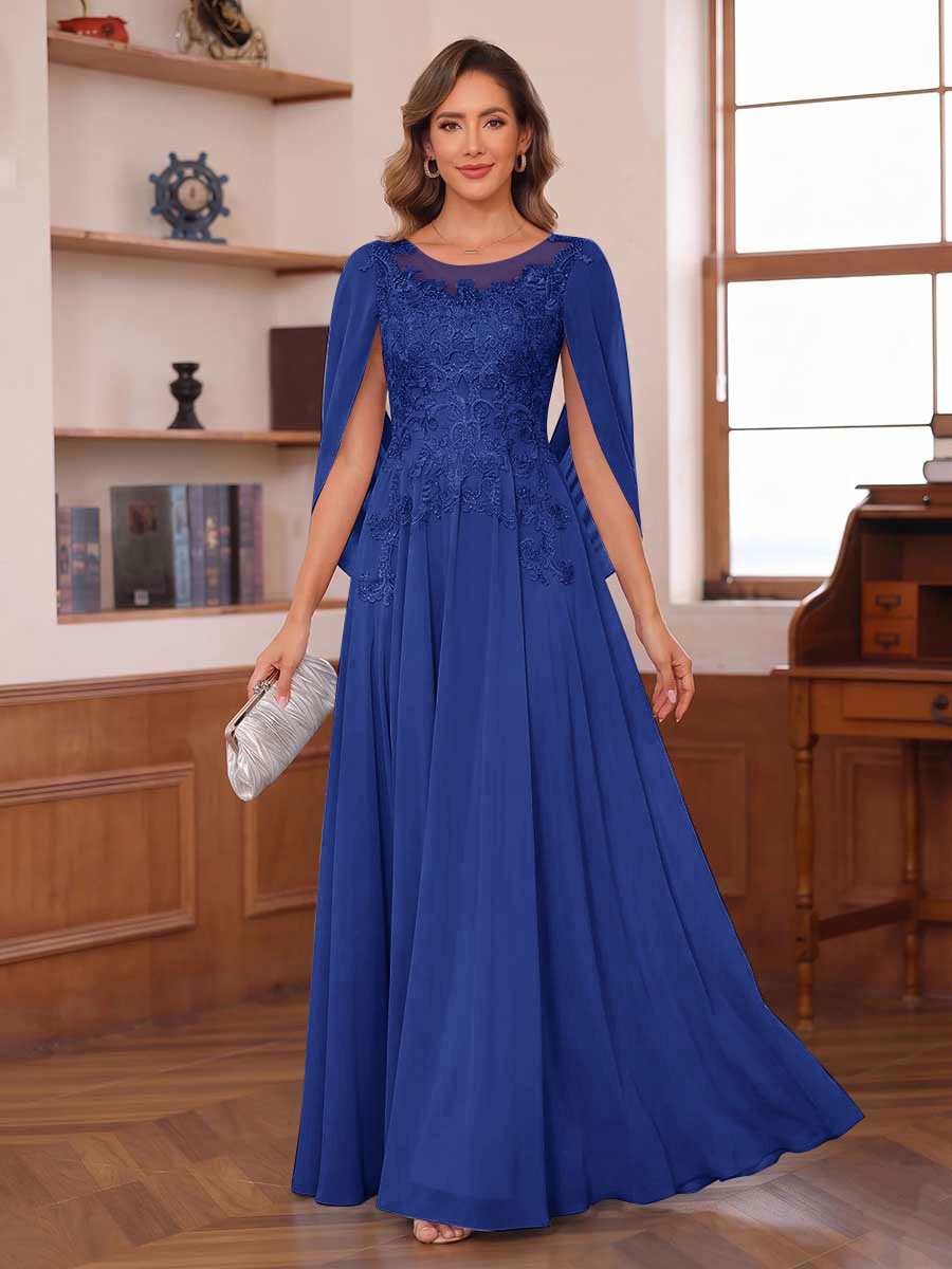 Seren Faye Royal Blue back view mother of the bride dress