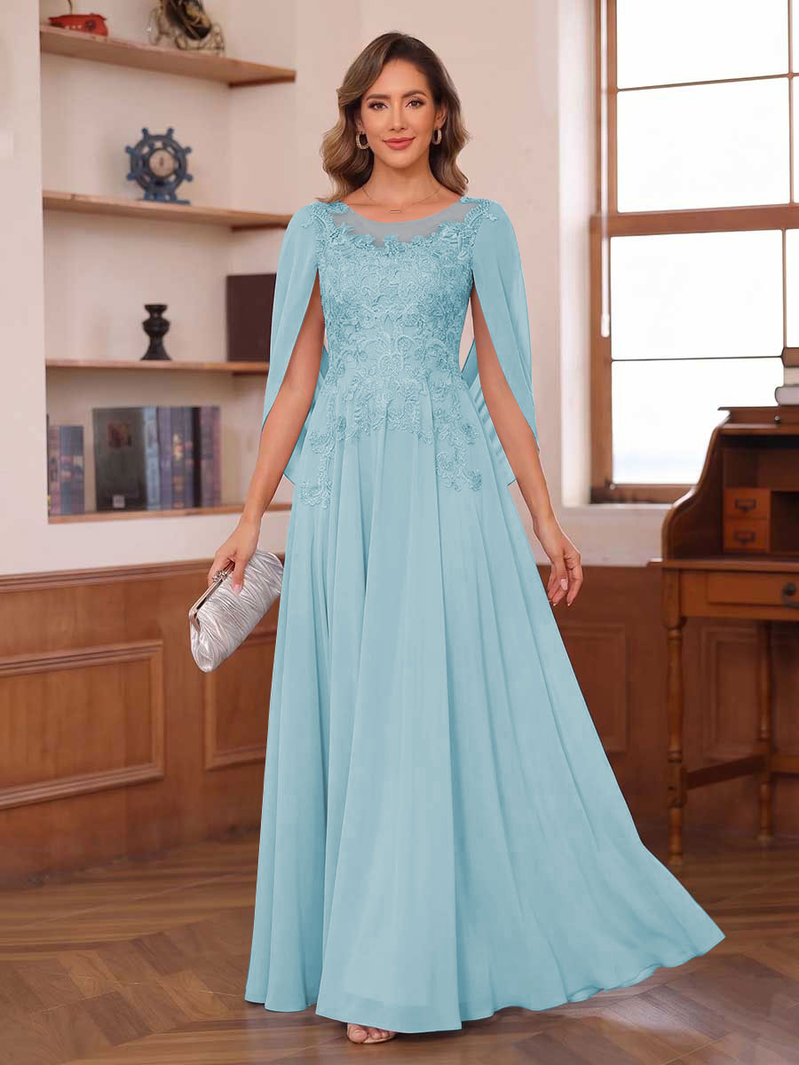 Seren Faye Sky Blue back view mother of the bride dress