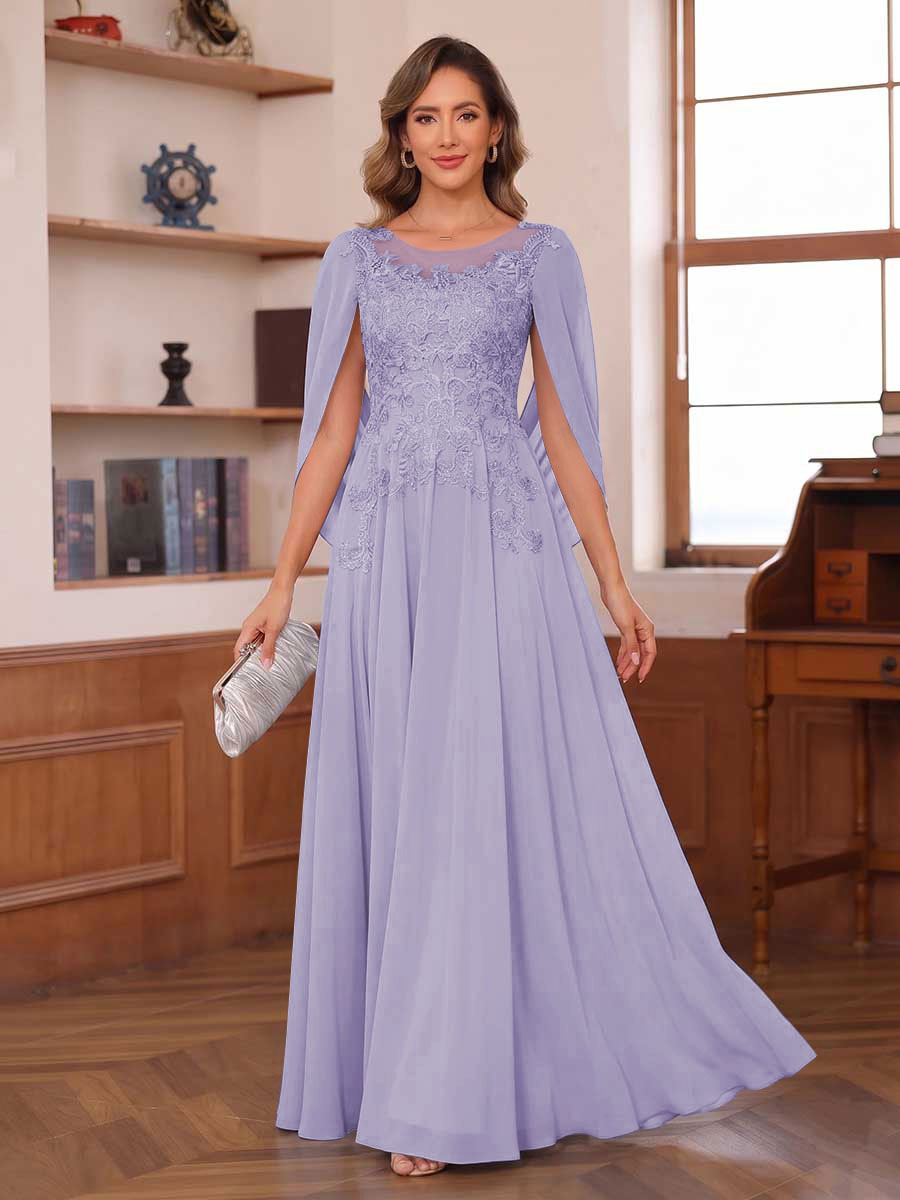 Dahlia lilac front view mother of the bride dress