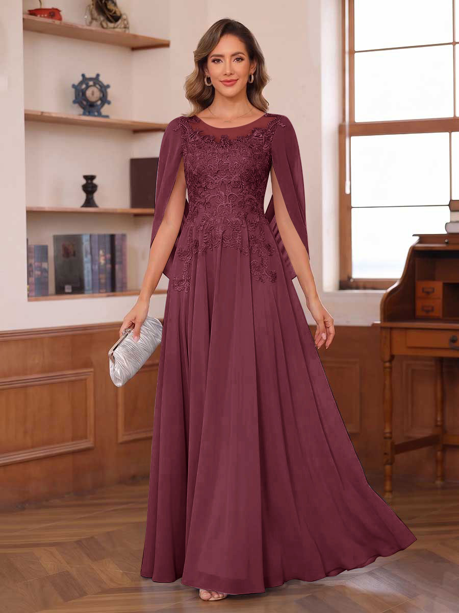 Dahlia plum front view mother of the bride dress