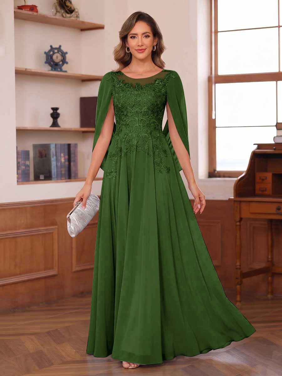 Seren Faye Olive Green front view mother of the bride dress