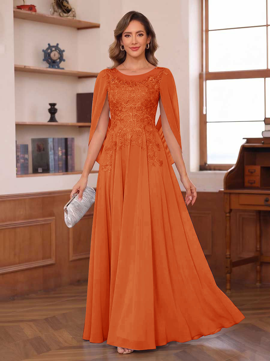 Seren Faye Orange front view mother of the bride dress