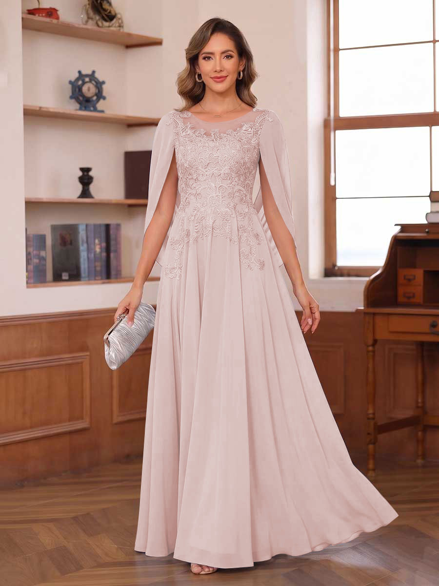 Dahlia pearl pink alternate front view 2 mother of the bride dress