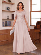 Seren Faye Pearl Pink back view mother of the bride dress