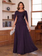 Dahlia plum alternate front view 2 mother of the bride dress
