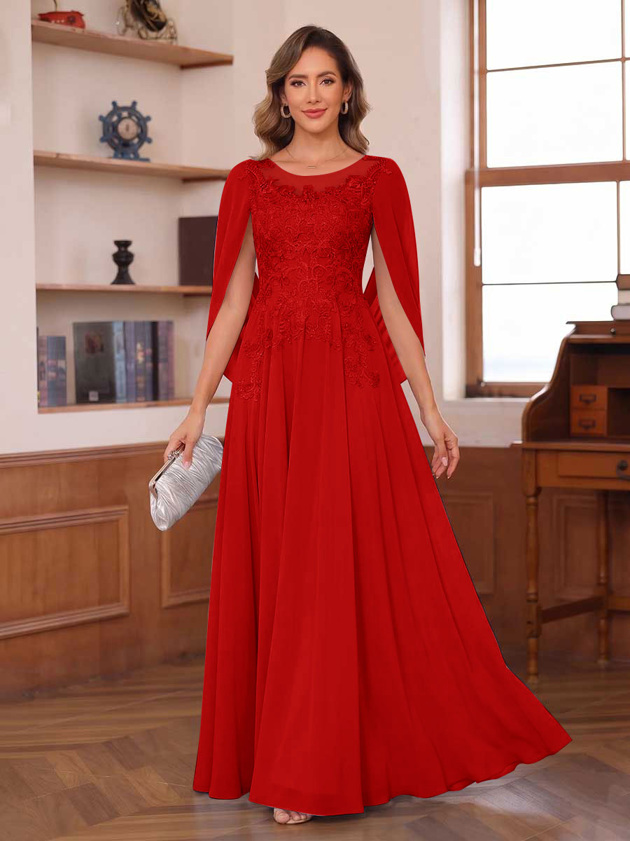 Seren Faye Red front view mother of the bride dress