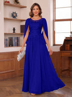 Seren Faye Royal Blue side view mother of the bride dress