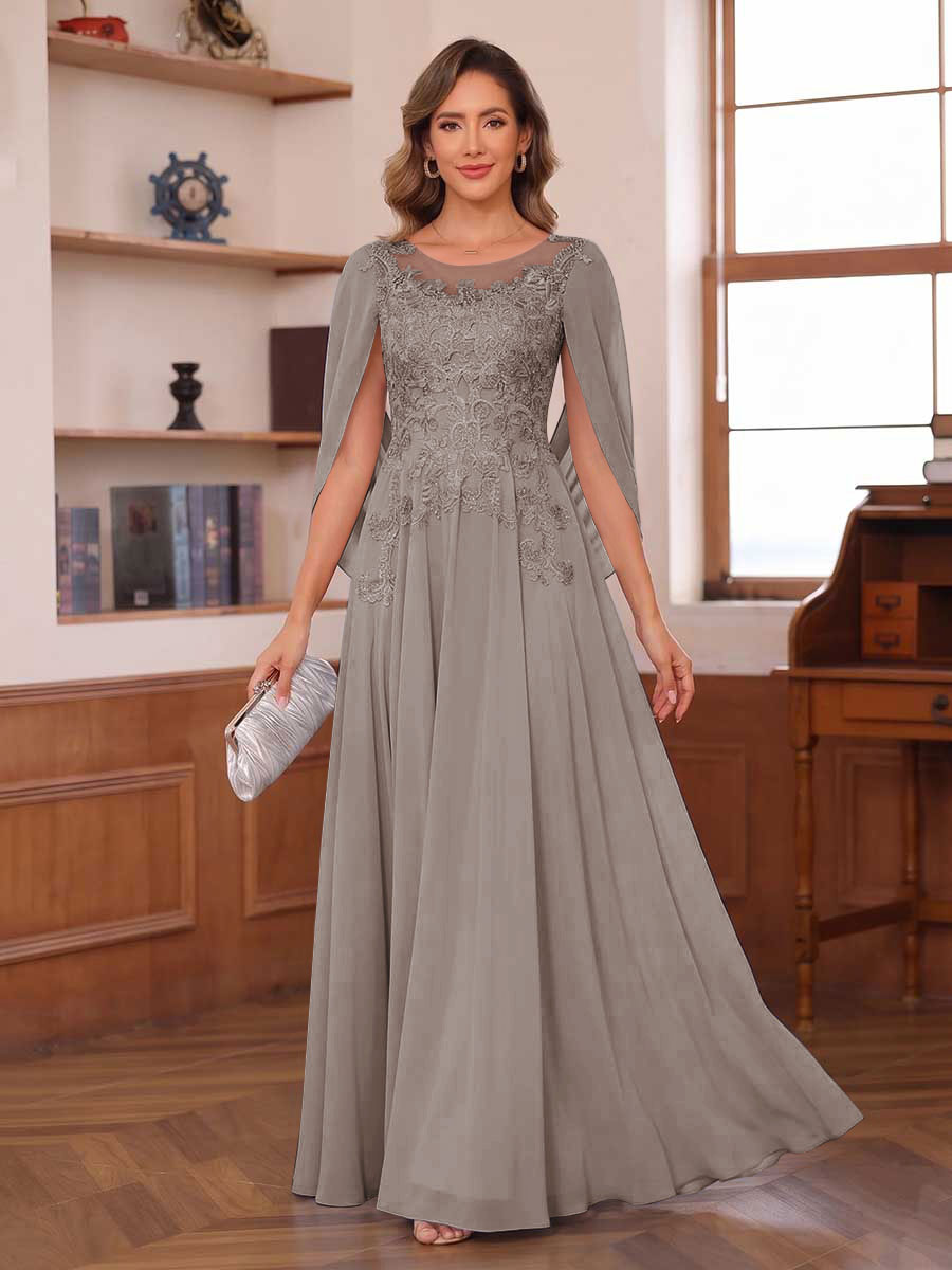 Dahlia taupe front view mother of the bride dress