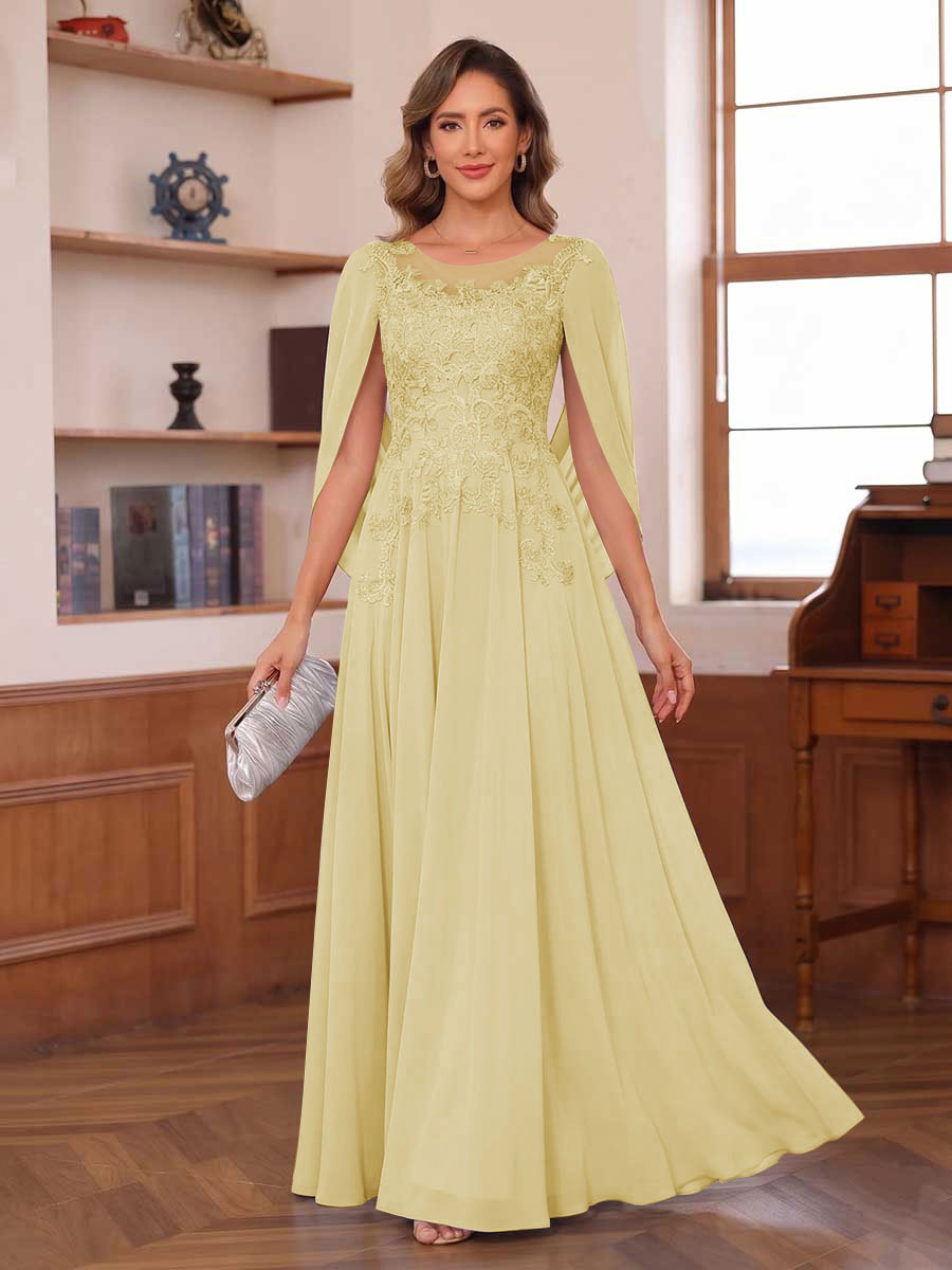 Seren Faye Yellow front view mother of the bride dress