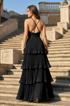 Teal Chiffon A-Line Bridesmaid Dress with Spaghetti Straps Neckline and Floor Length