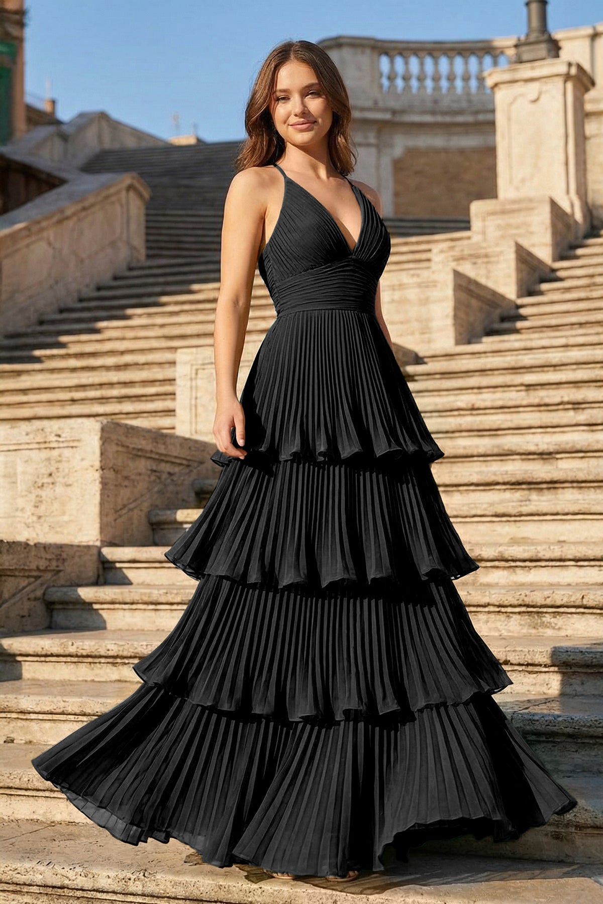 Teal Chiffon A-Line Bridesmaid Dress with Spaghetti Straps Neckline and Floor Length