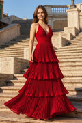 Bellamy Skye Burgundy front view prom dress