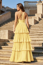 Teal Chiffon A-Line Bridesmaid Dress with Spaghetti Straps Neckline and Floor Length