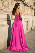 Blythe Corinne Hot Pink back view prom dress