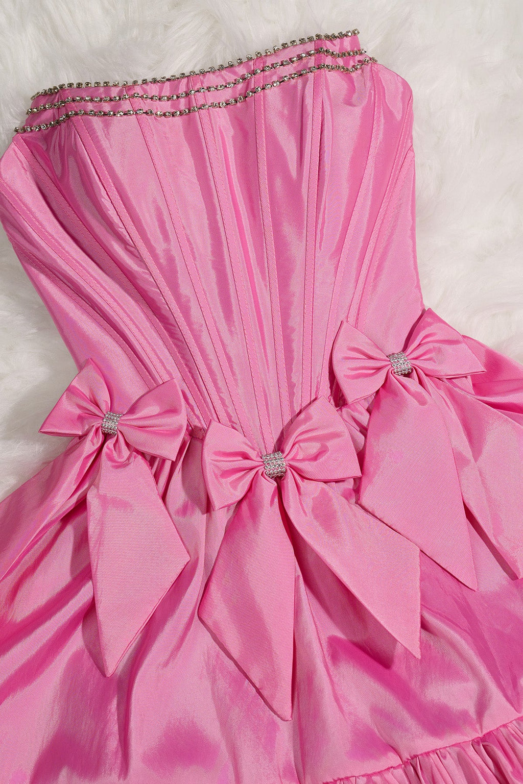 Strapless Black Beaded Short Homecoming Dress with Bow