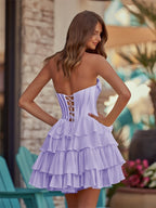 Mirabel Lavender back view homecoming dress