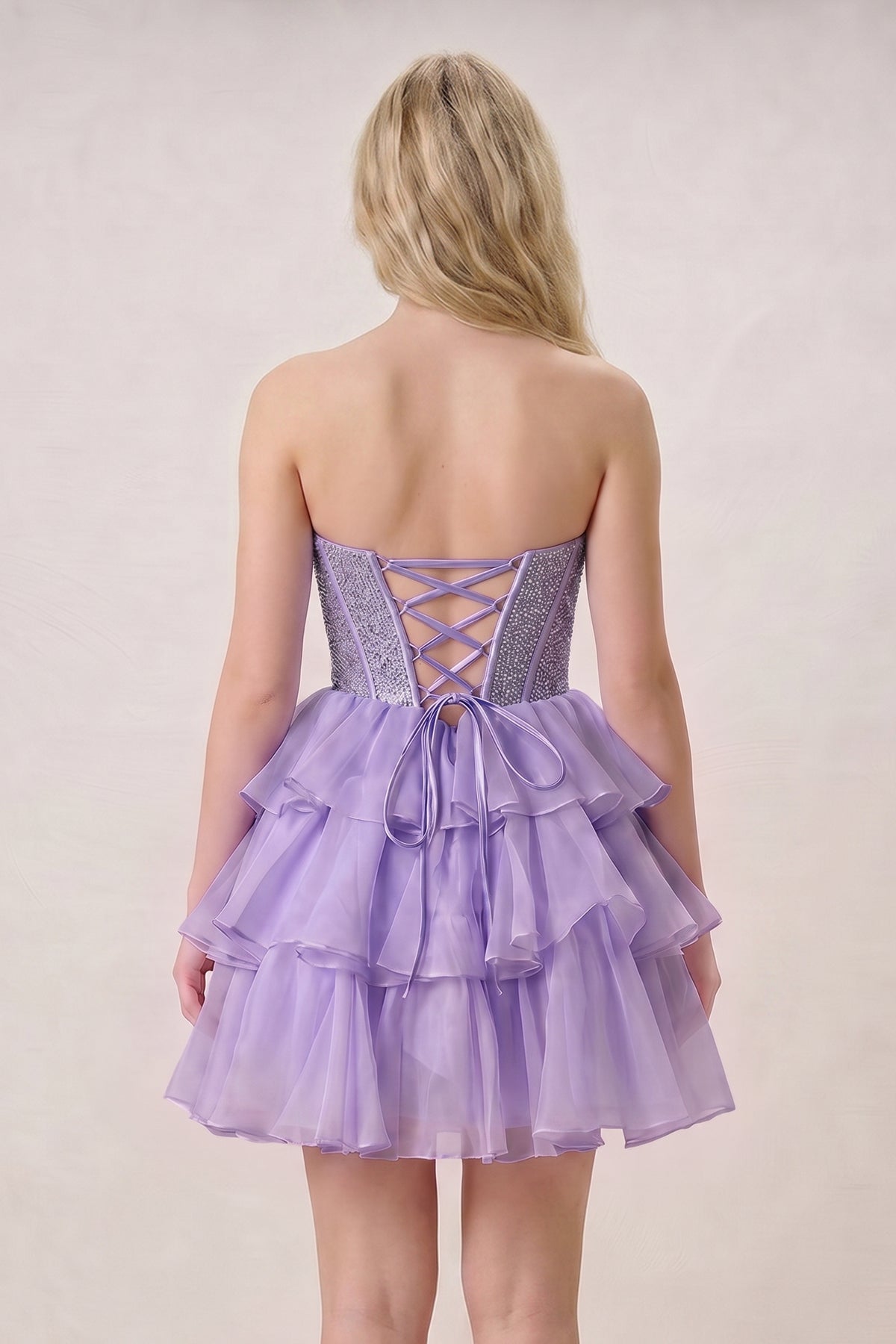 Black Strapless A Line Chiffon Beaded Mini Homecoming Dresses With Ruffles