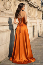 Blythe Corinne Orange back view prom dress