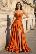 Blythe Corinne Orange front view prom dress