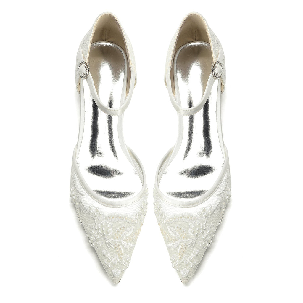 Mirelle Flat Ivory detail view shoes