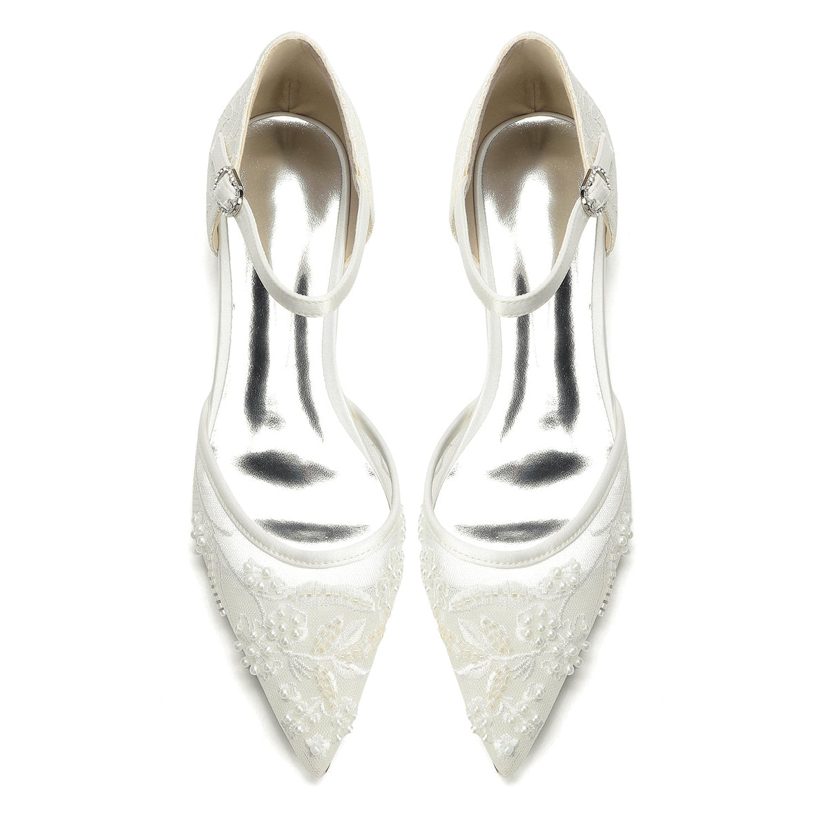 Mirelle Flat Ivory detail view shoes