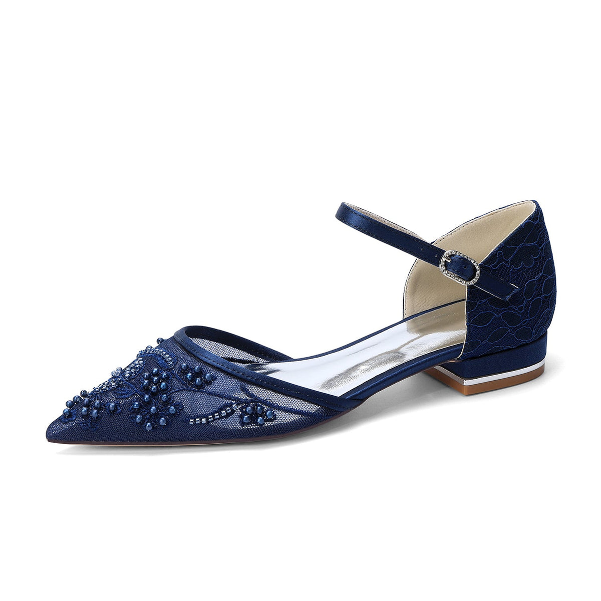 Mirelle Flat Navy Blue front view shoes